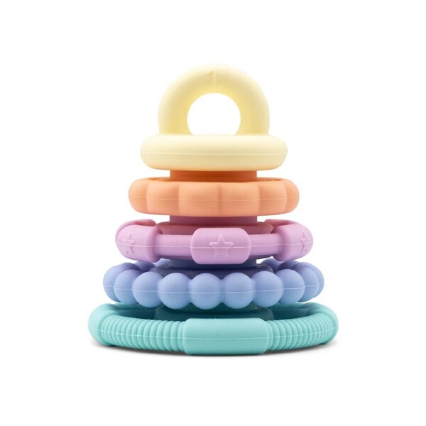 Jellystone Designs Baby Rainbow Stacker & Teether Toy Pastel