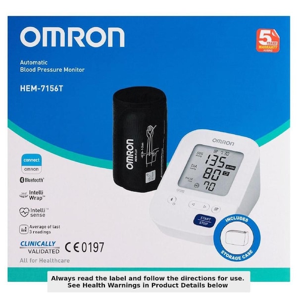 Omron HEM7156T Bluetooth Automatic Blood Pressure Monitor