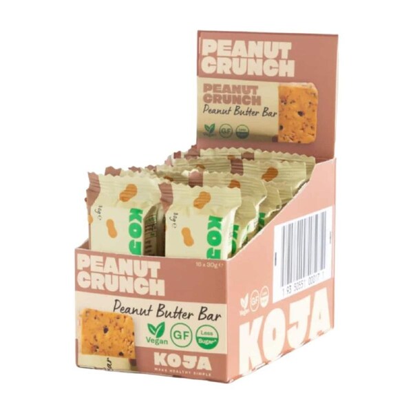 Koja Peanut Crunch Peanut Butter Bars Box 16 x 30g