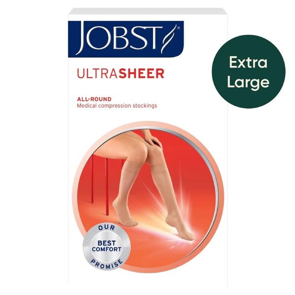 Jobst UltraSheer Compression Stockings Knee High 15-20 mmHg Natural XL