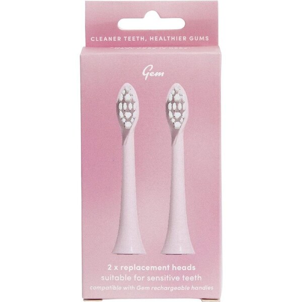 Gem Electric Toothbrush Replacement Heads Coconut 2 Pack