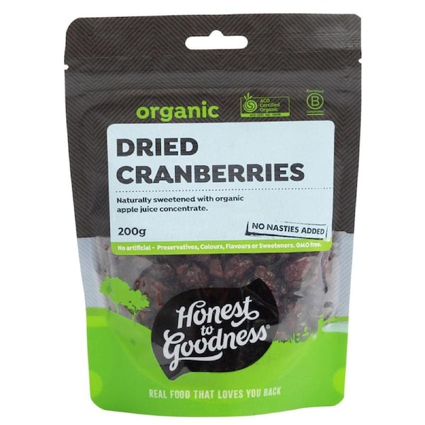 Honest to Goodness Organic Dried Cranberries 200g