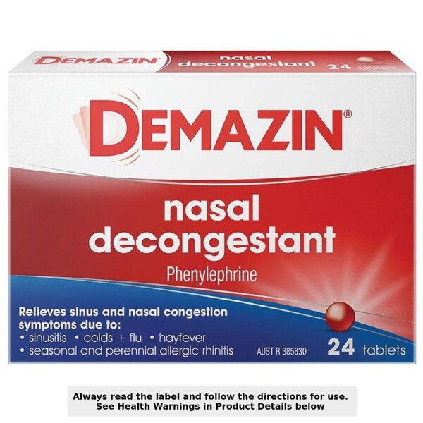 Demazin Nasal Decongestant 24 Tablets