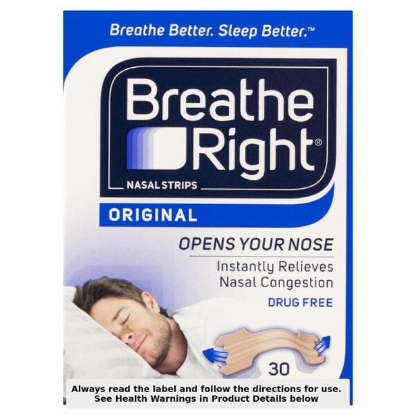 Breathe Right Nasal Strips Original Tan L 30 Pack