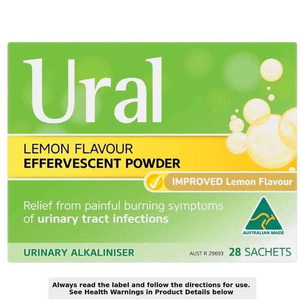 Ural Effervescent Powder Sachets Lemon Flavour 28 x 4g