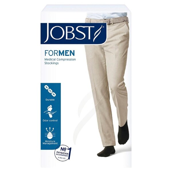 Jobst for Men Casual Compression Socks 15-20 mmHg Black XL