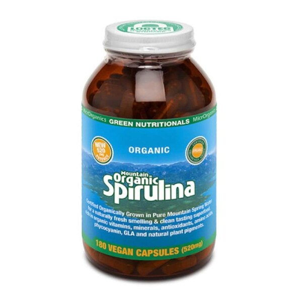 Green Nutritionals Mountain Organic Spirulina 180 Capsules