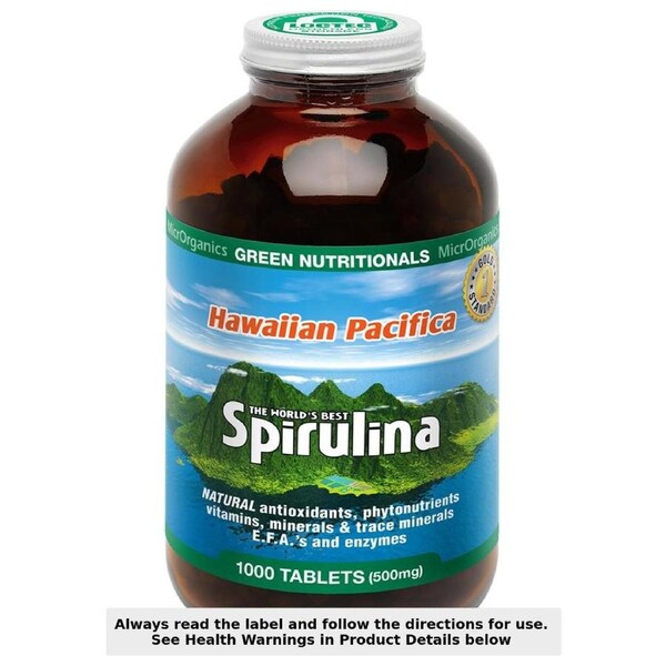 Green Nutritionals Hawaiian Pacifica Spirulina 1000 Tablets