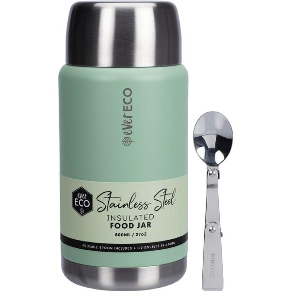 Ever Eco Insulated Stainless Steel Food Jar Sage 800ml