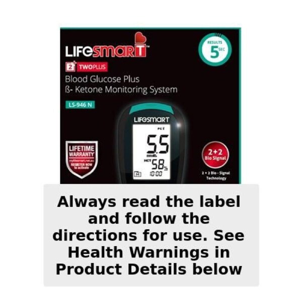 LifeSmart TwoPlus Blood Glucose plus B-Ketone Monitoring System