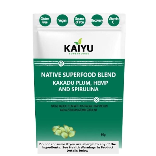 Kaiyu Superfoods Native Superfood Blend Kakadu Plum Hemp and Spirulina 80g