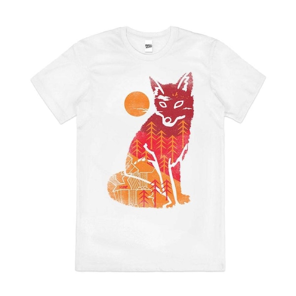 Wild is the Fox Nature Cool Graphic Cotton T-Shirt Unisex Tee White 3XL