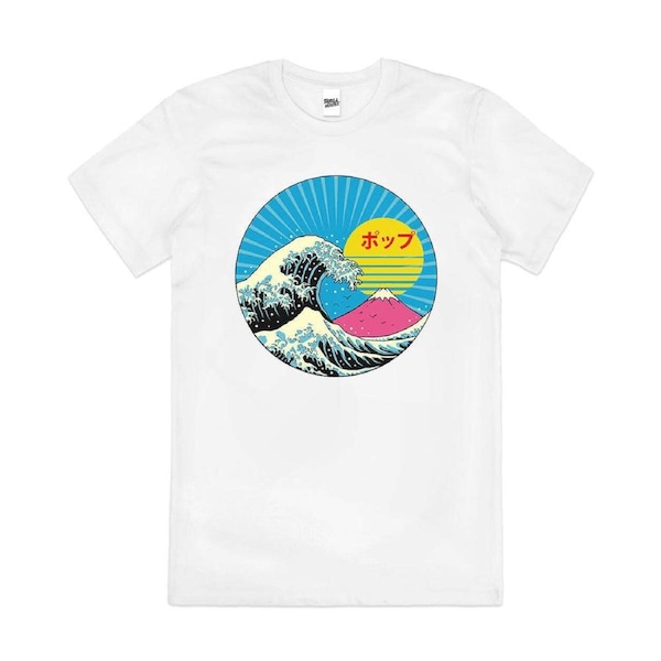The Great Pop Wave Retro Vibe 90s Style Cotton T-Shirt Unisex Tee White 3XL