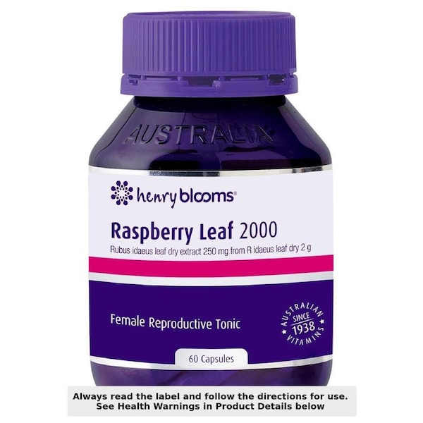 Henry Blooms Raspberry Leaf 2000mg 60 Capsules
