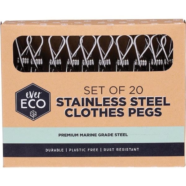 Ever Eco Stainless Steel Clothes Pegs 20 Pack