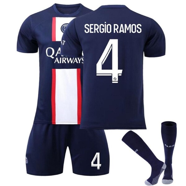 Nevenka SERGIO RAMOS #4 Paris Home Jersey 2022/23 Soccer Jersey Kit Football T-shirt Set For Adult Kids 20