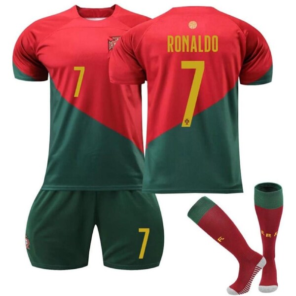 Nevenka RONALDO #7 Portugal Home Jersey 2022/23 Soccer Jersey Kit Football T-shirt Set For Adult Kids S