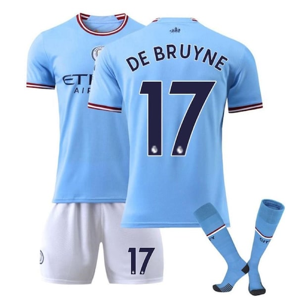 Nevenka DE BRUYNE #17 Manchester City F.C Home Jersey 22/23 Soccer Jersey Set For Adult Kids XL