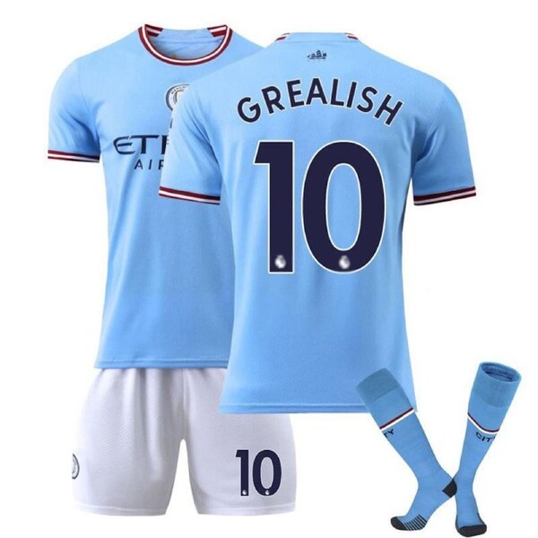 Nevenka GREALISH #10 Manchester City F.C Home Jersey 22/23 Soccer Jersey Set For Adult Kids 18