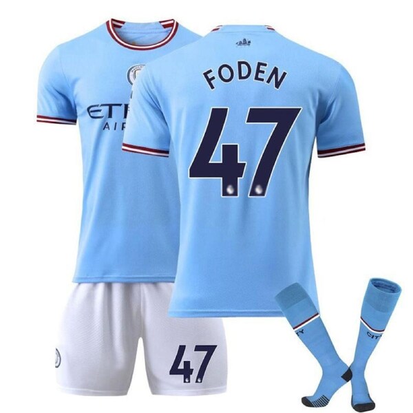 Nevenka FODEN #47 Manchester City F.C Home Jersey 22/23 Soccer Jersey Set For Adult Kids XS