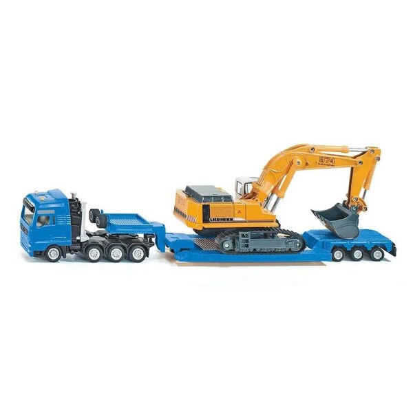 Siku 1:87 Scale MAN Haulage Low Loader Transporter With Liebherr Excavator Model