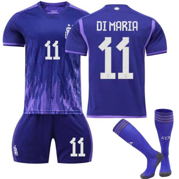 Nevenka DI MARIA #11 Argentina Away Jersey 2022/23 Soccer Jersey Kit Football T-shirt Set For Adult Kids 22