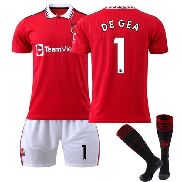 Nevenka DE GEA #1 Manchester United F.C Home Jersey 2022/23 Soccer Jersey Set For Adult Kids 22