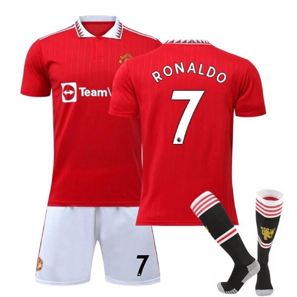 Nevenka RONALDO #7 Manchester United F.C Home Jersey 2022/23 Soccer Jersey Set For Adult Kids 18