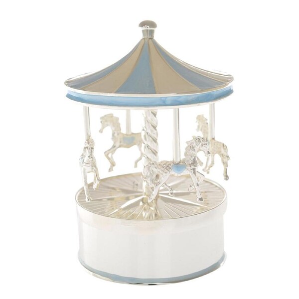 Gibson Gifts Baby Boy Musical Carousel Nursery Bedroom Tabletop Decor Blue