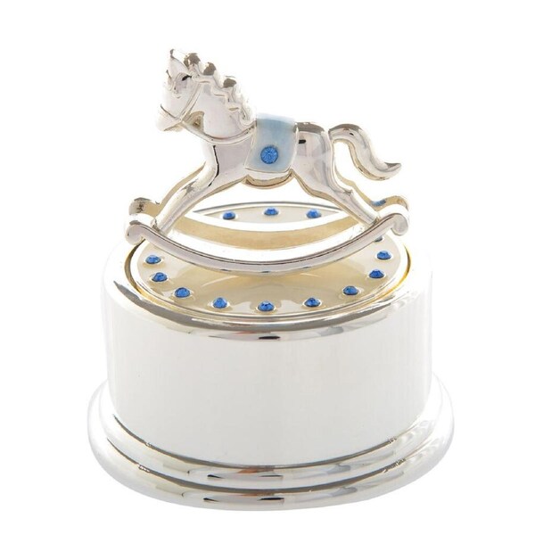 Gibson Gifts Baby Boy Rocking Horse Musical Nursery Bedroom Tabletop Decor