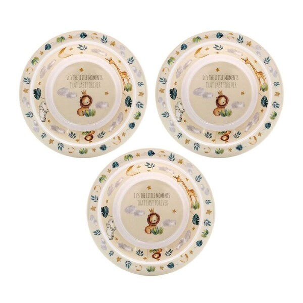 3PK Gibson Gifts Little Moments Baby/Children Feeding Bowl Dinner Meal Plate