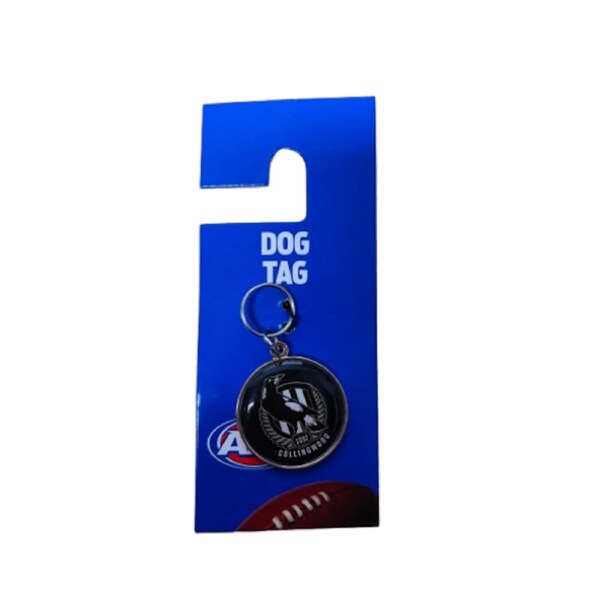 AFL Pet ID Tag - Collingwood Magpies - Engravable - 30mm diameter
