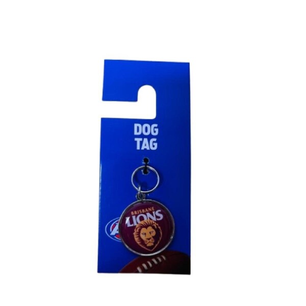 AFL Pet ID Tag - Brisbane Lions - Engravable - 30mm diameter