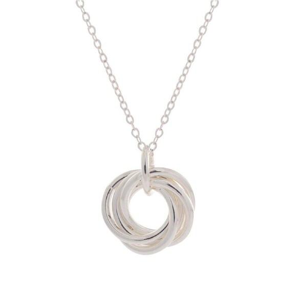 Gibson Gifts Equilibrium 50th Birthday Silver 5-Ring Necklace Jewellery