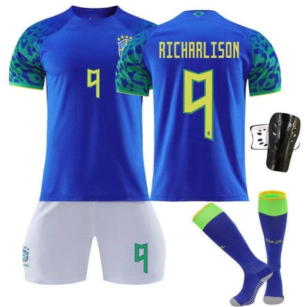 Nevenka RICHARLISON #9 Brazil Away Jersey 2022/23 Soccer Jersey Kit Football T-shirt Set For Adult Kids 24