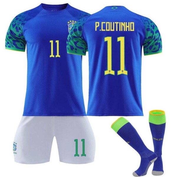 Nevenka P.COUTINHO #11 Brazil Away Jersey 2022/23 Soccer Jersey Kit Football T-shirt Set For Adult Kids 22