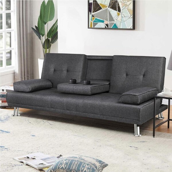 ALFORDSON Sofa Bed Couch 3 Seater Lounge Grey