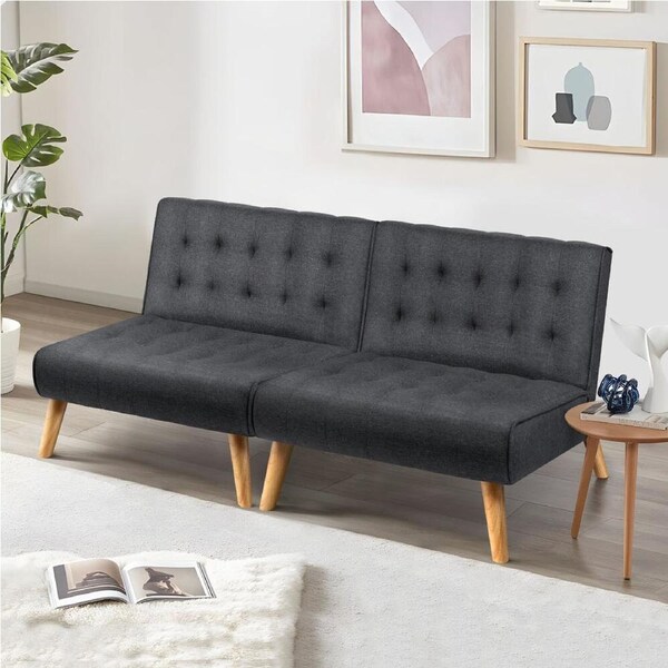 ALFORDSON 2x Sofa Bed Couch Single Lounge Grey