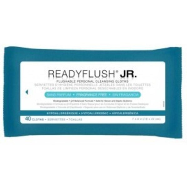 Medline ReadyFlush Biodegradable Flushable Wipes Fragrance Free Pack of 40's