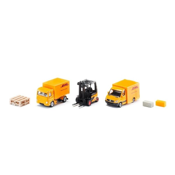 Siku DHL Logistics Gift Set Truck Forklift Parcel Delivery Vehicle Model Toy