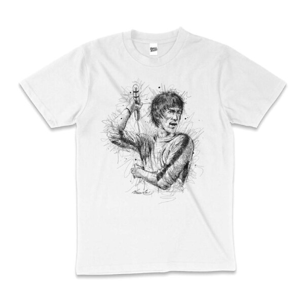 Bruce Lee Scribble Kung Fu Motivational Cotton T-Shirt Unisex Tee White 3XL
