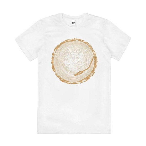 Natural Record Vinyl Nature Wood Tree Cotton T-Shirt Unisex Tee White 3XL