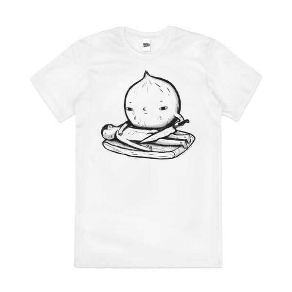 Onion Role Reversal Funny Chef Parody Cotton T-Shirt Unisex Tee White 3XL