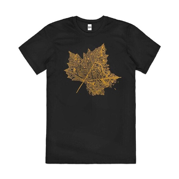 Leaf City Artsy Nature Trees Environment Cotton T-Shirt Unisex Tee Black XL