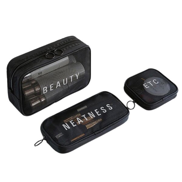 Set of 3 Makeup Bag Toiletry Bag Portable Cosmetic Pouch Travel Organizer
