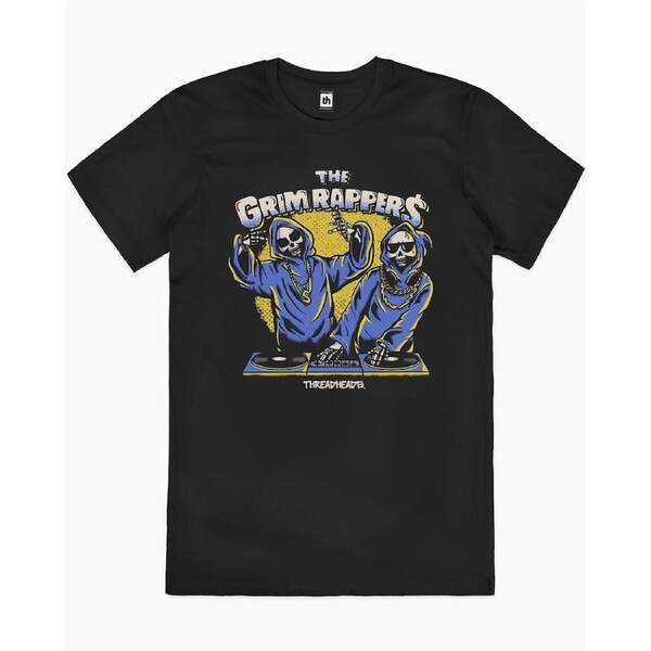 The Grim Reaper Funny Parody Music Rap Cotton T-Shirt Unisex Tee Black 4XL