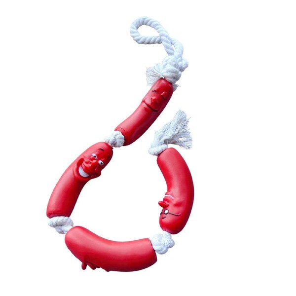 Dachshund Shaped Dog Chew Toy Durable Pet Teeth Cleaning Interactive Play Toy