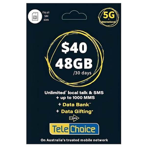 TeleChoice $40 Prepaid Sim Card