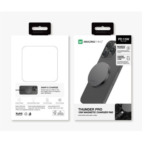 AMAZINGTHING Thunder Pro Aluminum alloy Mag 15W Charger Set - New Black