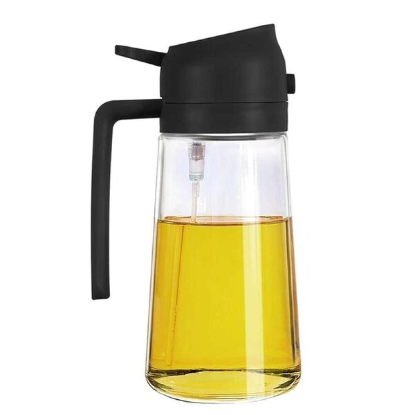 2in1 Oil Sprayer Dispenser Cooking Baking BBQ Spray Bottle Kitchen Tool Black